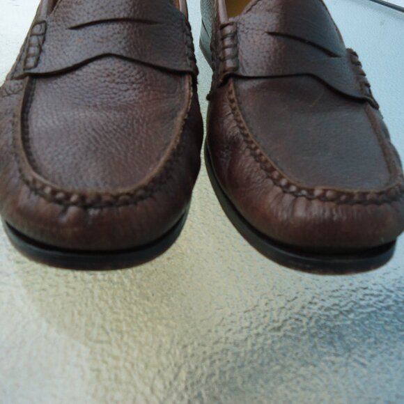 Cole Haan Mens size 11 GrandOS Leather Pinch Penny Loafer Shoes Brown Excellent - Picture 5 of 11